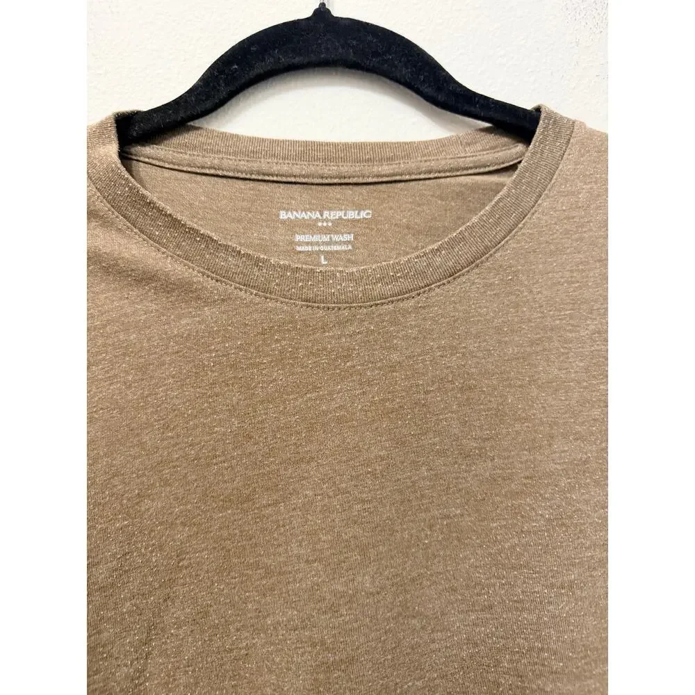 Good Condition Men's Banana Republic Olive Premium Wash T-shirt Sz L $50 MSRP